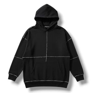 Wild Fable adult Unisex black distressed oversized Hooded Sweater  - xs